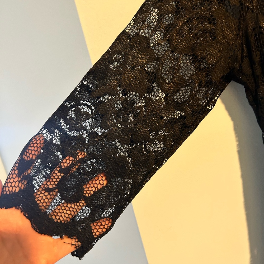 Lace Mini Dress with Open Back - Picture 2 of 5